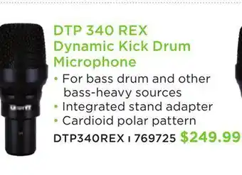 Long & McQuade Dtp 340 rex kick drum microphone offer