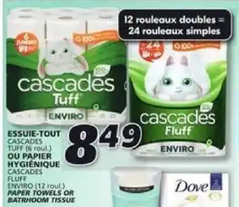 IGA Cascades Paper Towels Or bathroom Tissues offer