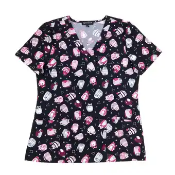 Giant Tiger Women's scrub top with cat print, black offer