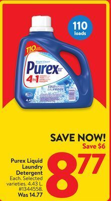 Walmart Purex liquid laundry detergent offer