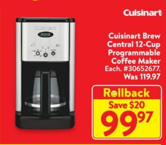 Walmart Cuisinart brew central 12-cup programmable coffee maker offer