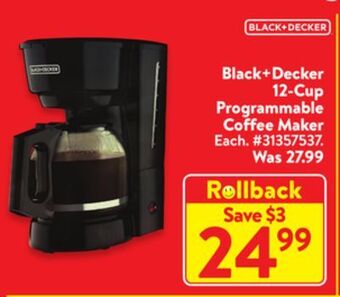 Walmart Black+decker 12-cup programmable coffee maker offer