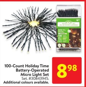 Walmart 100-count holiday time battery-operated micro light set offer
