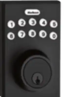 Lowe's Kwikset electronic deadbolt contemporary, iron black or satin nickel finish offer