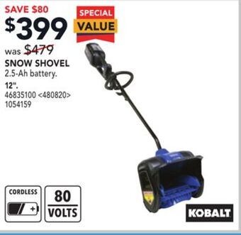 Lowe's Kobalt snow shovel 12" offer