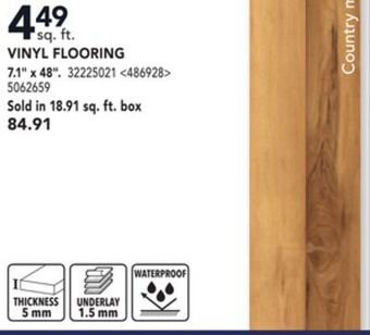 Lowe's Vinyl flooring 7.1" x 48" offer