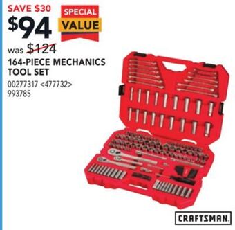 Lowe's Craftsman 164-piece mechanics tool set offer