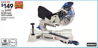 Lowe's Kobalt mitre saw with laser offer