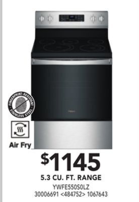 Lowe's Whirlpool 5.3 cu. ft. range offer