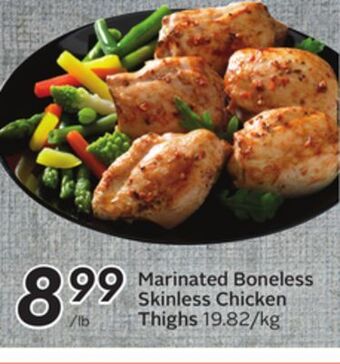 Sobeys Marinated boneless skinless chicken thighs offer