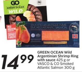 Sobeys Green ocean wild argentinian shrimp ring with sauce offer