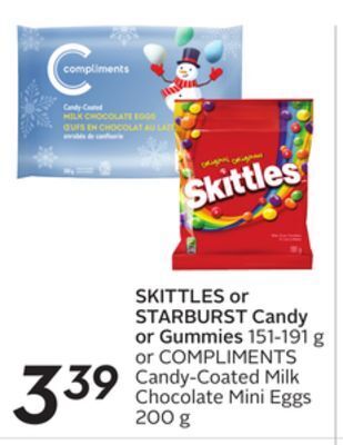 Sobeys Skittles or starburst candy or gummies offer