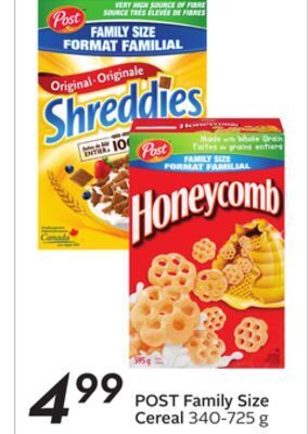 Sobeys Post family size cereal offer