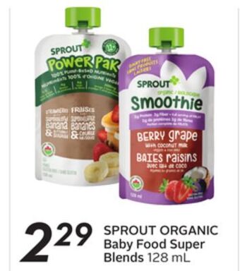 Sobeys Sprout organic baby food super blends offer