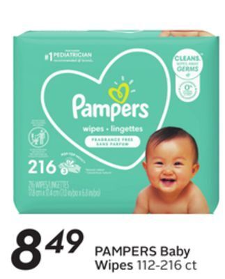 Sobeys Pampers baby wipes offer