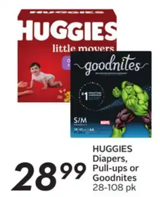 Sobeys Huggies diapers, pull-ups or goodnites offer