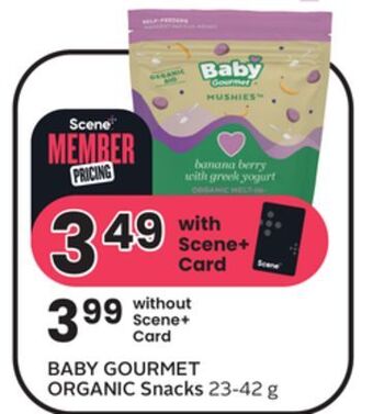 Sobeys Baby gourmet organic snacks offer