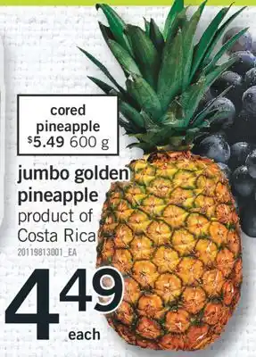 Fortinos Jumbo golden pineapple, 600 g offer