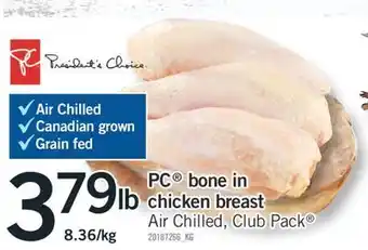 Fortinos Pc® bone in chicken breast offer