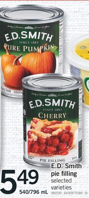 Fortinos E.d. smith pie filling offer