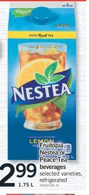 Fortinos Fruitopia, nestea or peace tea beverages, 1.75 l offer