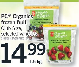 Fortinos Pc® organics frozen fruit, 1.5 kg offer