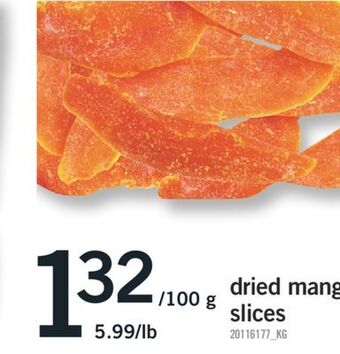 Fortinos Dried mango slices offer