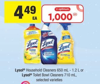 Fortinos Lysol® household cleaners 650 ml-1.2 l or lysol® toilet bowl cleaners, 710 ml offer