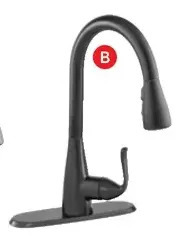 RONA Delta "grenville" pull-down kitchen faucets. matte black finish offer