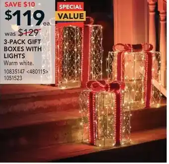 RONA 3-pack gift boxes with lights offer