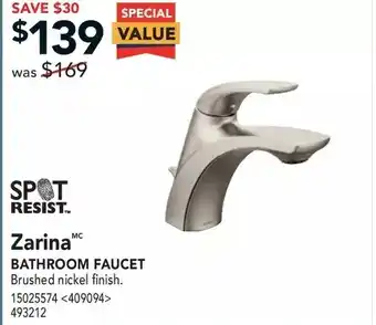 RONA Zarina bathroom faucet offer