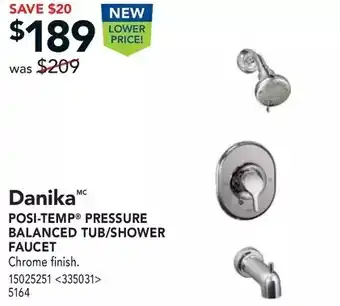RONA Danika posi-temp pressure balanced tub/shower faucet offer
