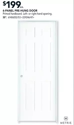 RONA Metrie 6-panel pre-hung door offer