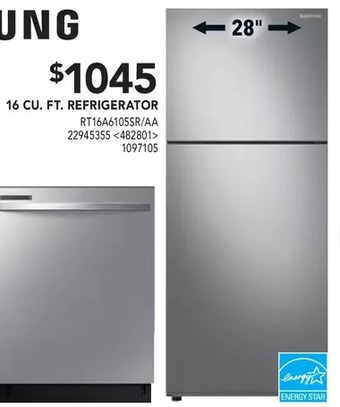Lowe's Samsung 16 cu. ft. refrigerator offer