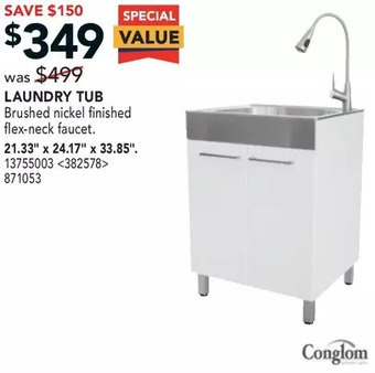 Conglom laundry tub