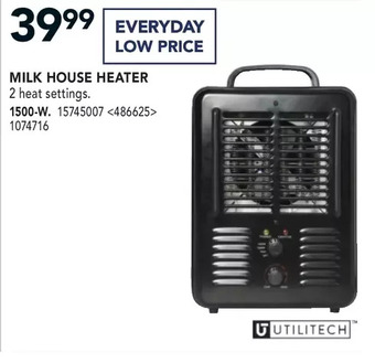 Lowe's Utilitech milk house heater. 1500-w offer