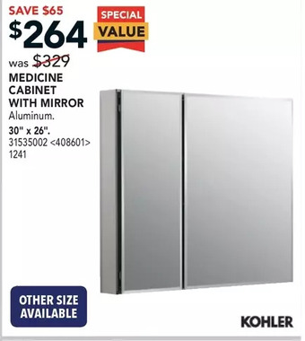 Lowe's Kohler medicine cabinet with mirror offer