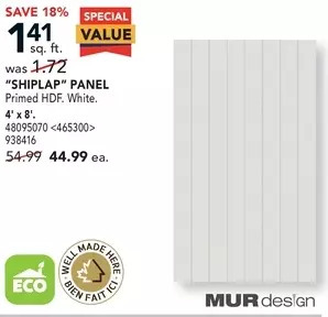 Lowe's Mur design "shiplap" panel offer