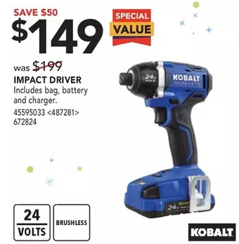 Lowe's Kobalt impact driver offer