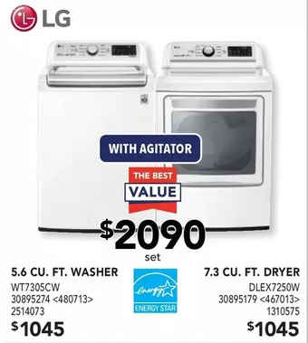 Lowe's Lg 5.6 cu. ft. washer | 7.3 cu. ft. dryer offer