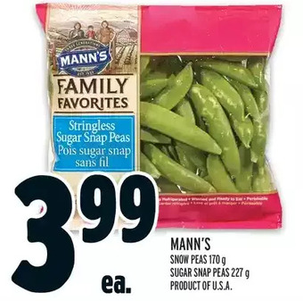Metro Mann's snow peas, sugar snap peas offer