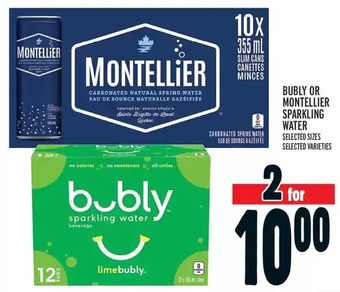 Metro Bubly or montellier sparkling water offer