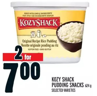 Metro Kozy shack pudding snacks offer