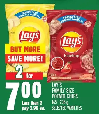 Metro Lay's family size potato chips offer