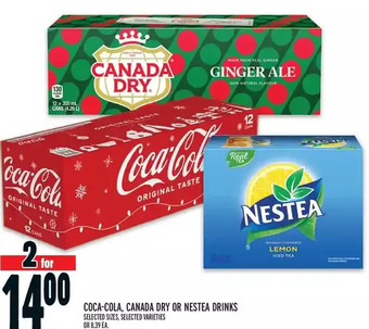 Metro Coca-cola, canada dry or nestea drinks offer