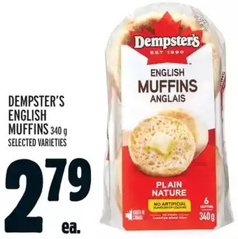 Metro Dempster's english muffins offer