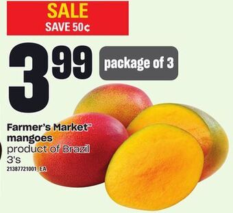 Loblaws Farmer's market™ mangoes, 3's offer