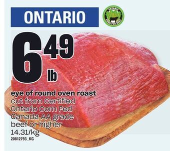 Loblaws Eye of round oven roast offer