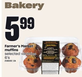 Loblaws Farmer's market™ muffins, 6's offer