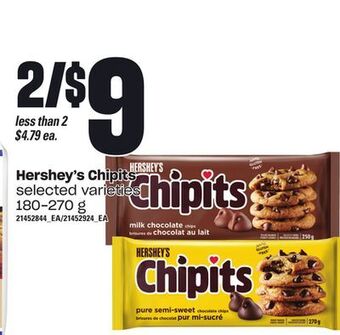 Loblaws Hershey's chipits, 180-270 g offer